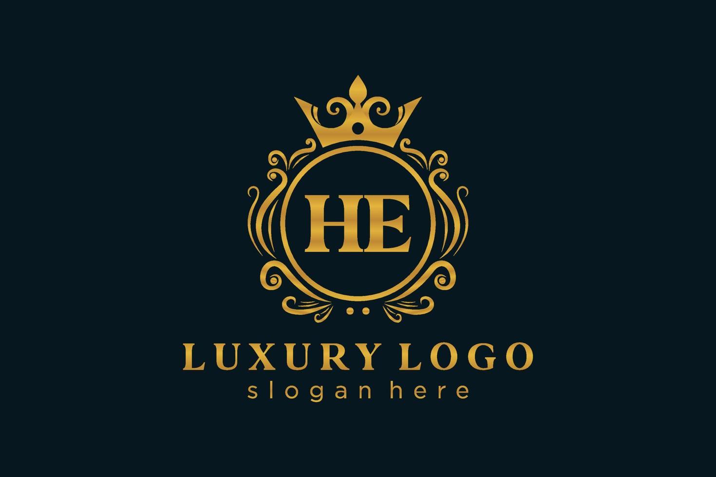 inicial ele carta modelo de logotipo de luxo real em arte vetorial para restaurante, realeza, boutique, café, hotel, heráldica, joias, moda e outras ilustrações vetoriais. vetor