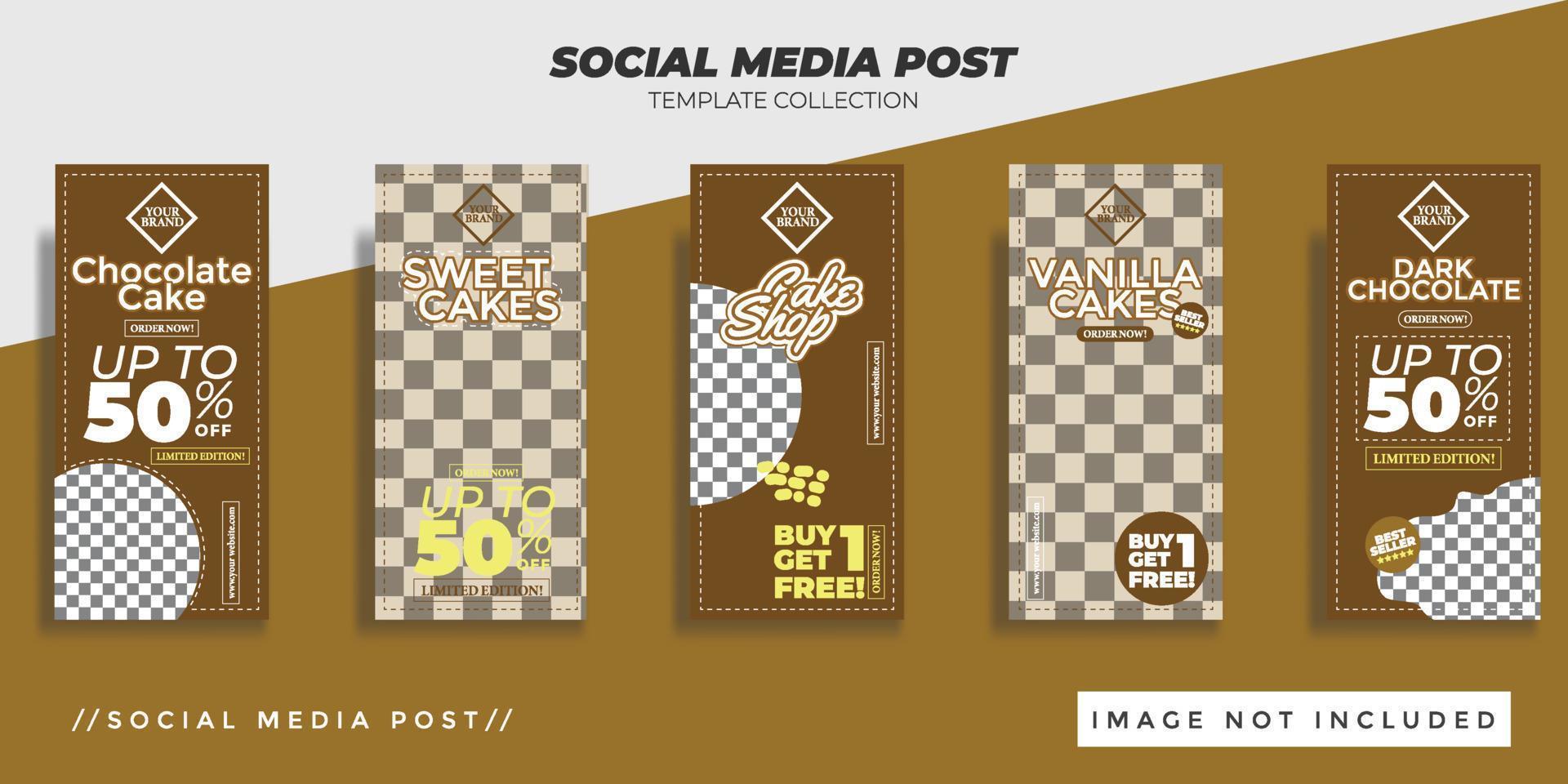 banner de história de loja de bolos para modelo de postagem de mídia social vetor premium