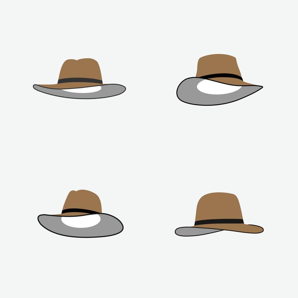 conjunto de ilustração plana simples de chapéu de cowboy. vetor