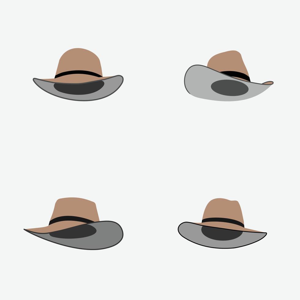 conjunto de ilustração plana simples de chapéu de cowboy. vetor