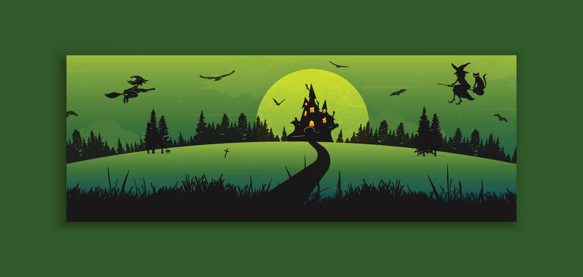 design de modelo de banner da web de festa de halloween vetor