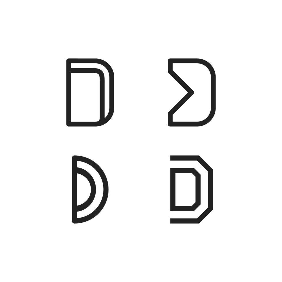 conjunto de designs de logotipo começando com a letra d, adequado para nomes de pessoas ou nomes de empresas vetor