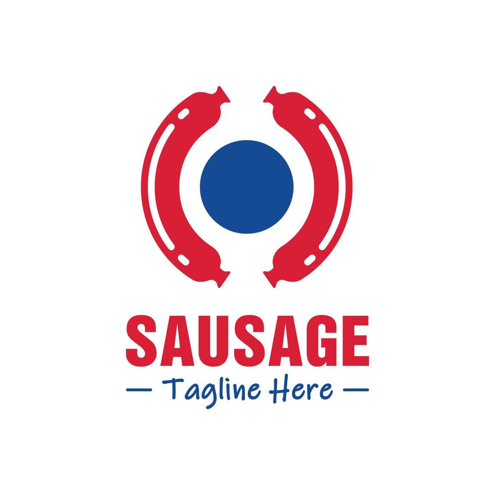 design de logotipo de vetor de comida de salsicha