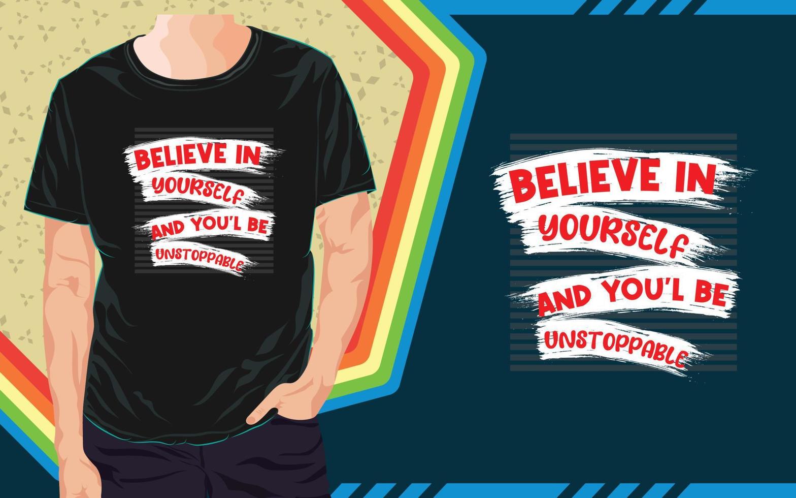 design de camiseta motivacional tipografia vetor