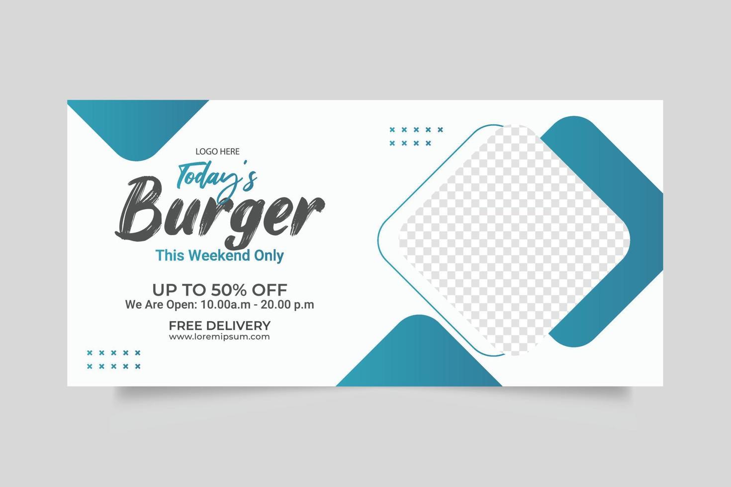 design de modelo de banner da web de menu de comida deliciosa de luxo vetor