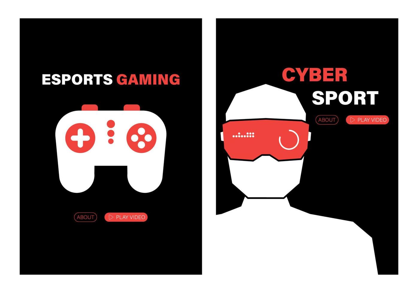 conjunto de banners de esporte cibernético. cartaz de jogos de esports. videogames. vetor