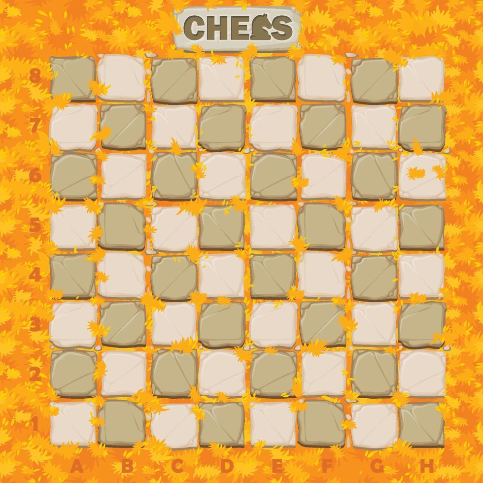 tabuleiro de xadrez de pedra em um fundo de folhas de outono. vetor 2d jogo  de xadrez online. 12716467 Vetor no Vecteezy