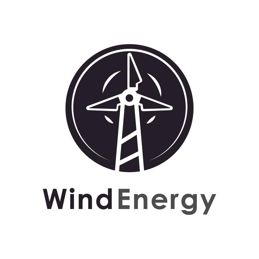modelo de logotipo de energia eólica de turbina vetor