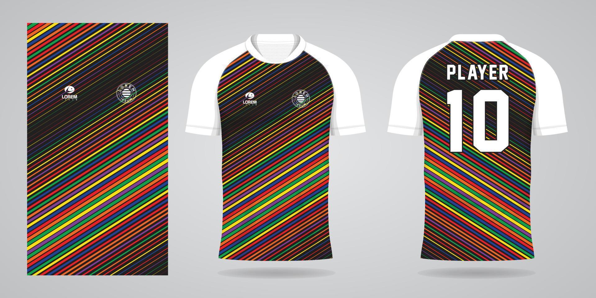 modelo de design de esporte de camisa de futebol colorida vetor