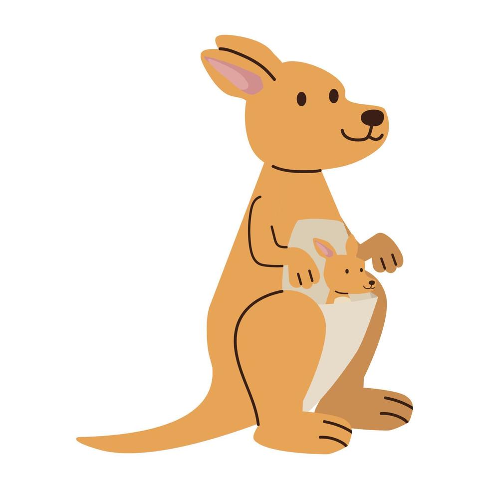 canguru com desenho de bebê canguru vetor