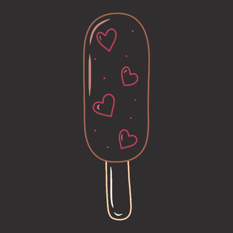 doodle ilustração isolada de vetor de sorvete desenhado à mão