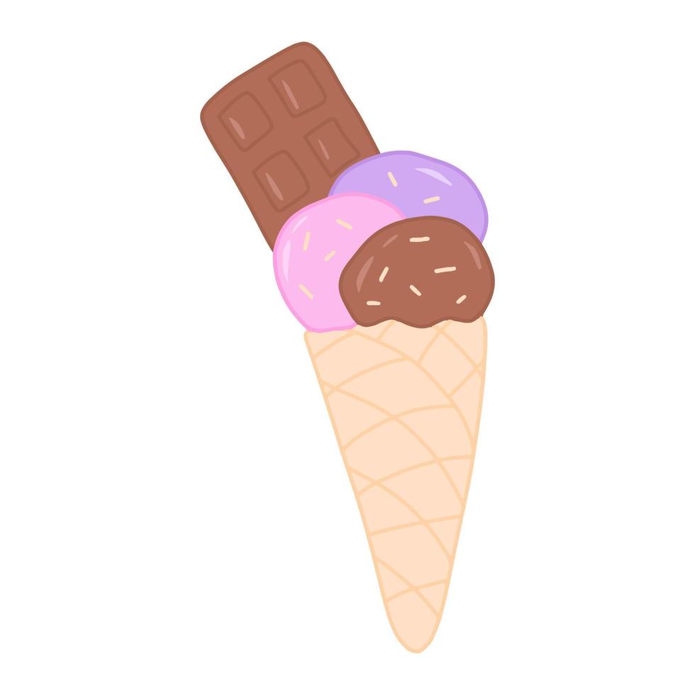 doodle ilustração isolada de vetor de sorvete desenhado à mão