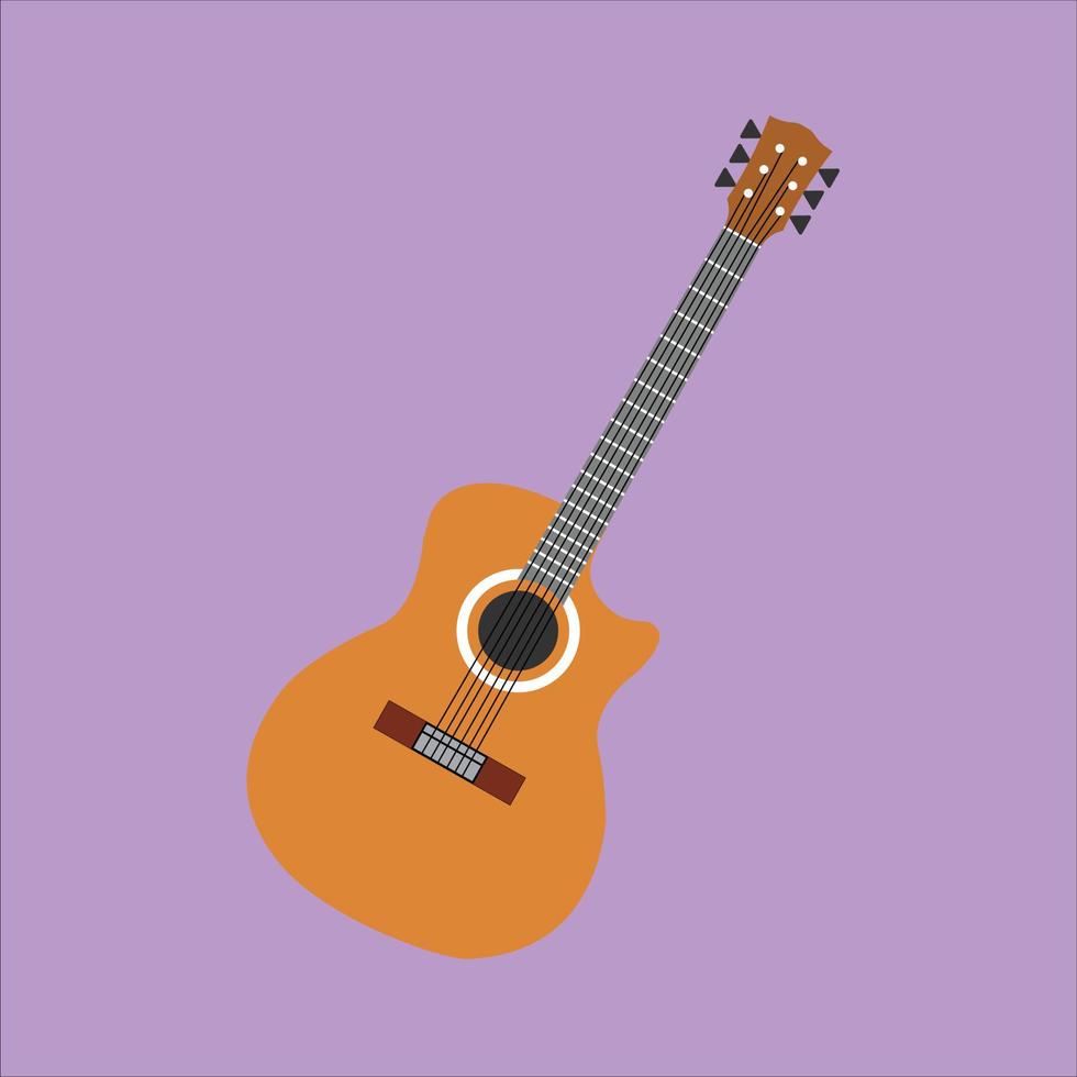 uma ilustração de uma guitarra acústica vetor