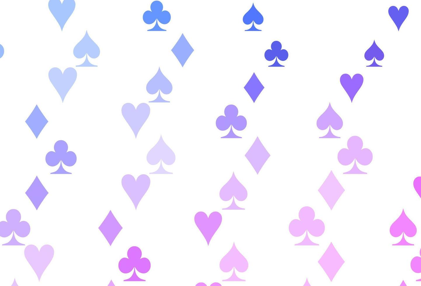 luz-de-rosa, azul padrão de vetor com símbolo de cartas.