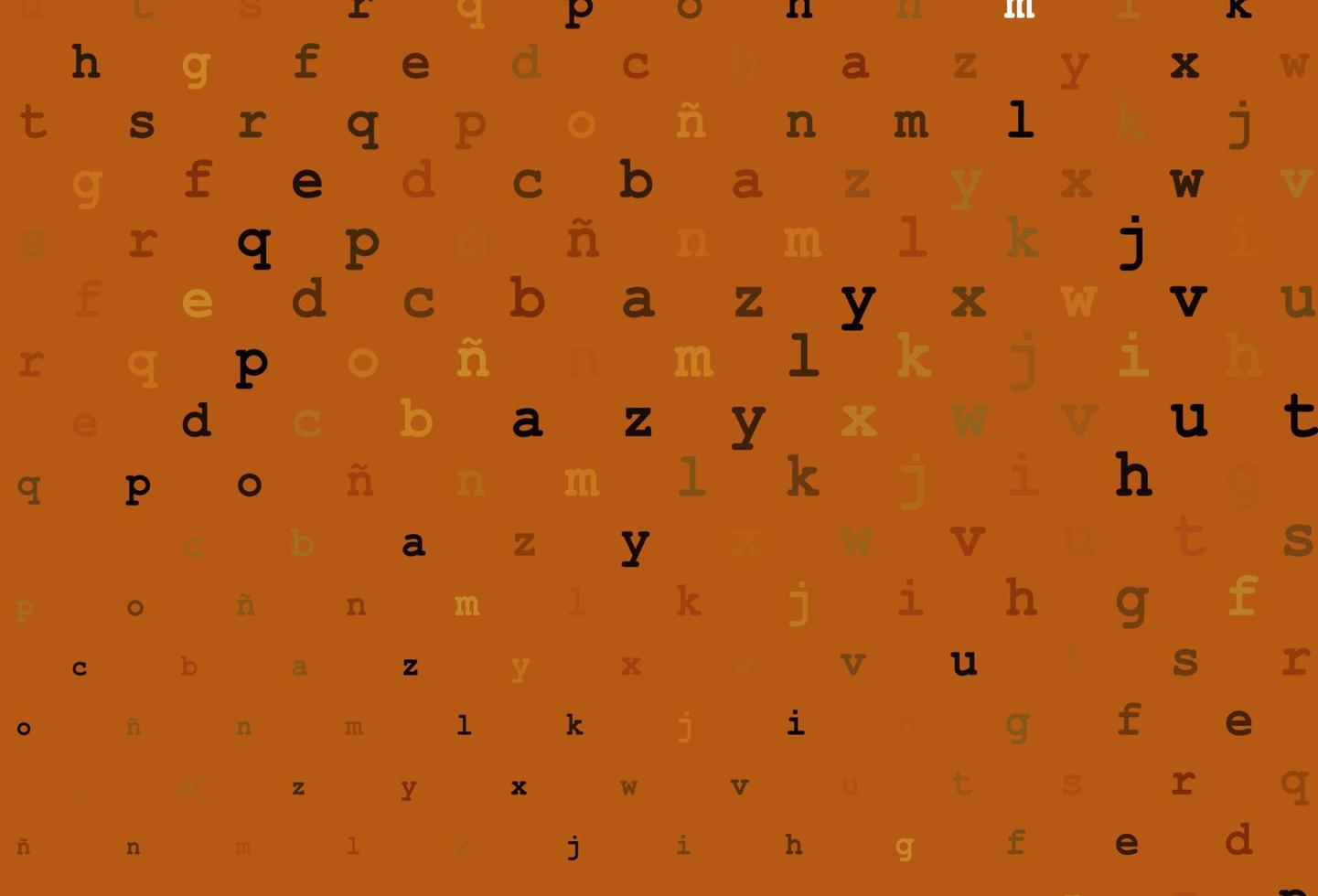 fundo vector laranja escuro com sinais do alfabeto.