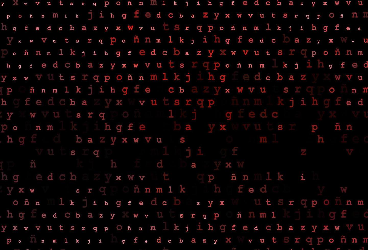 textura vector vermelho escuro com caracteres abc.