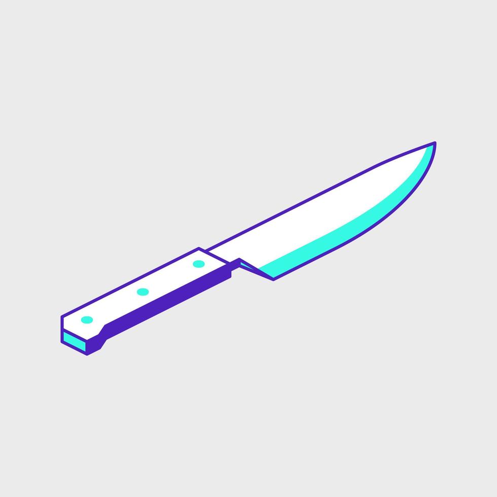 ilustração de ícone de vetor isométrico de faca de cozinha