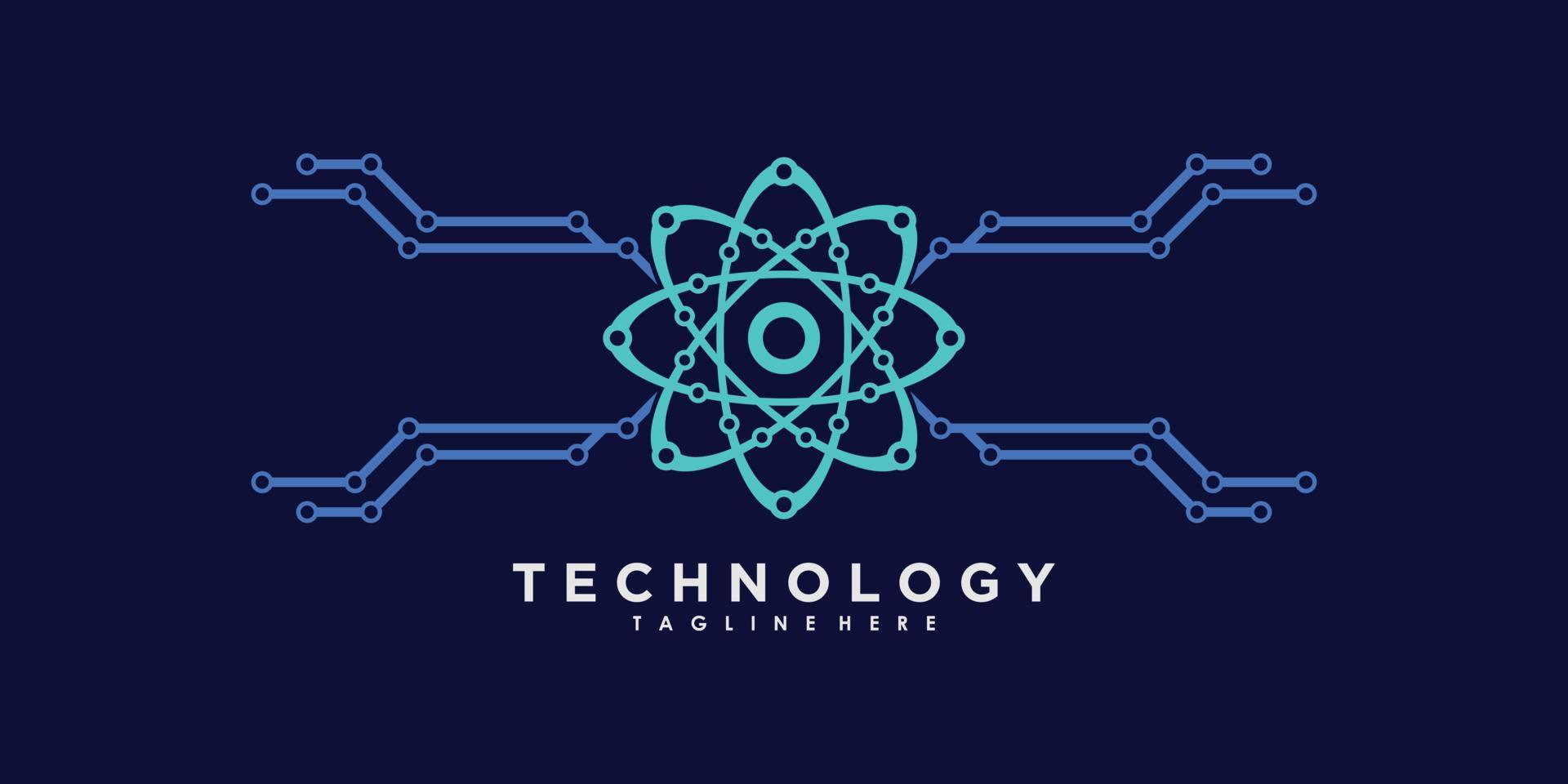 vetor de design de logotipo de tecnologia com conceito criativo abstrato gradiente