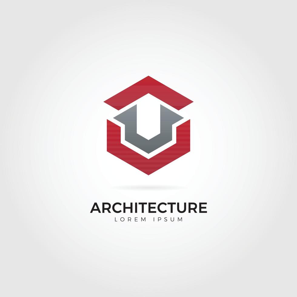 modelo de design de logotipo de arquitetura abstrata vetor