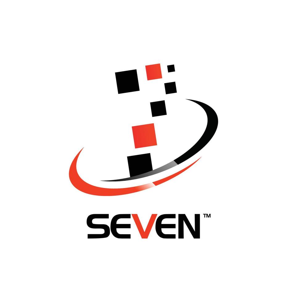 número sete swoosh logotipo sinal símbolo ícone vetor