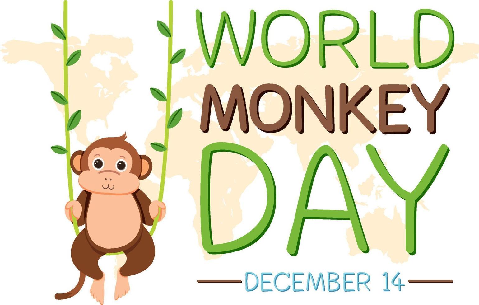 design de cartaz do dia mundial do macaco vetor