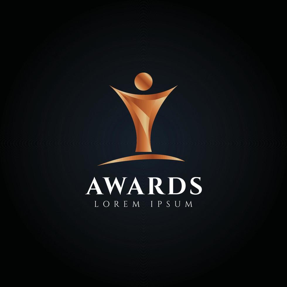 troféu de bronze prêmios design de logotipo símbolo ícone vetor