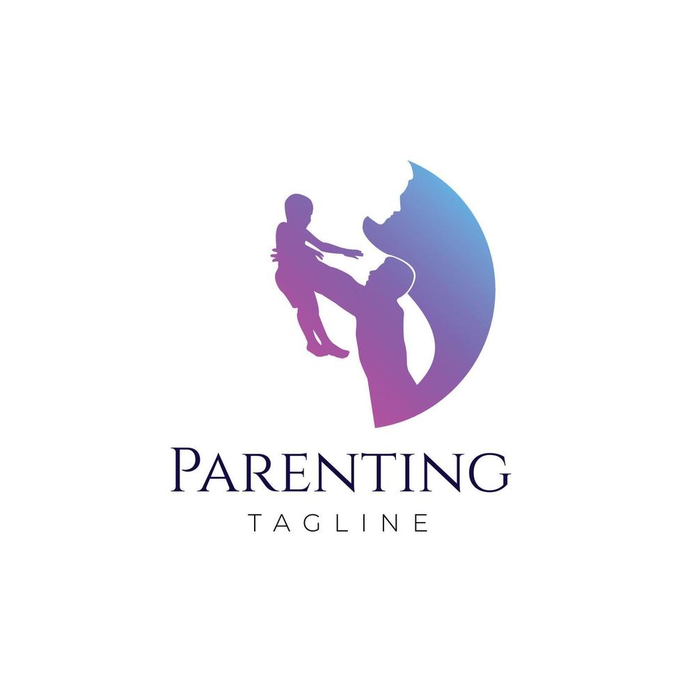 modelo de design de logotipo de paternidade simples incomum vetor