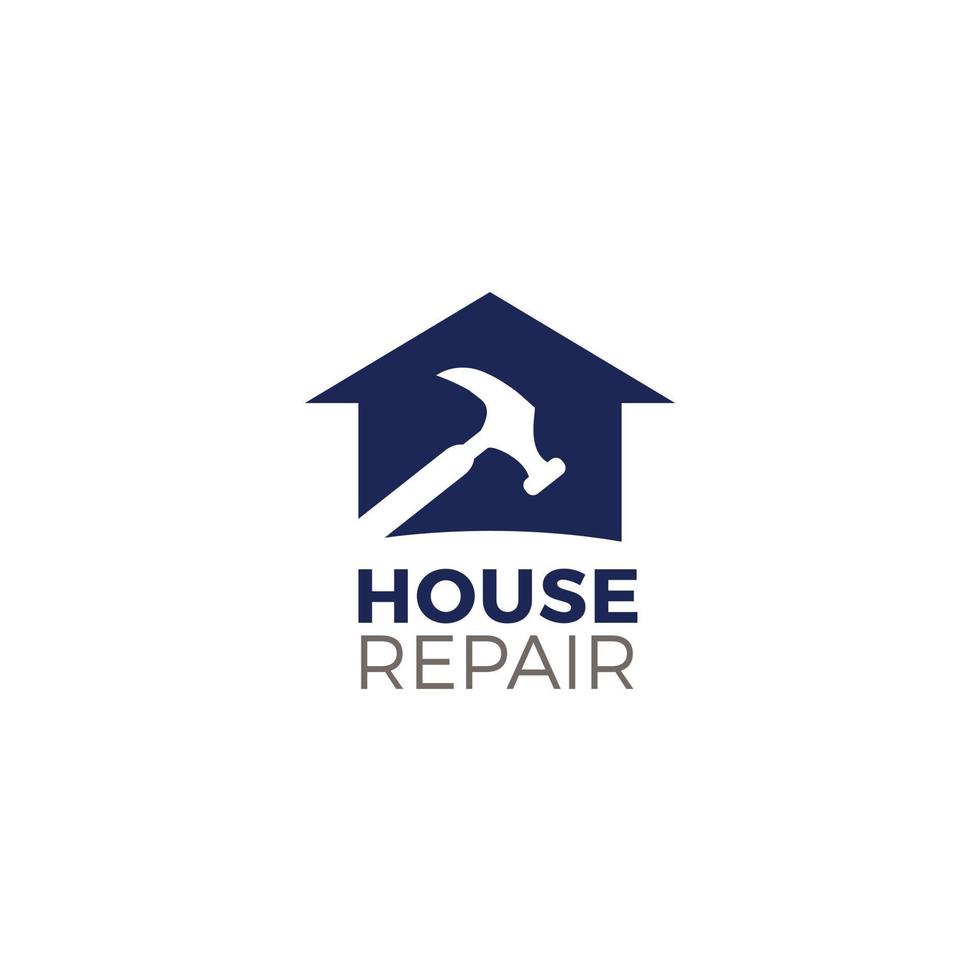 modelo de design de logotipo de reparo de casa simples limpo vetor