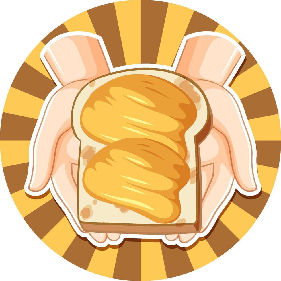 pão com manteiga em estilo cartoon vetor