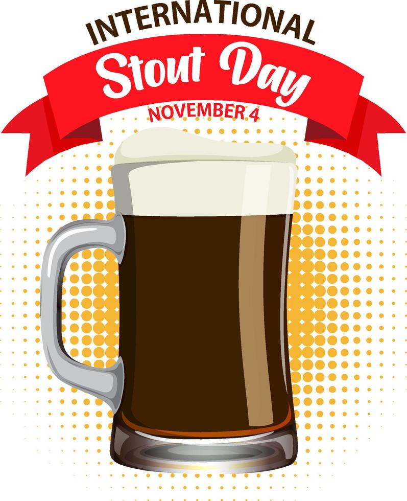 design de cartaz do dia internacional da cerveja preta vetor