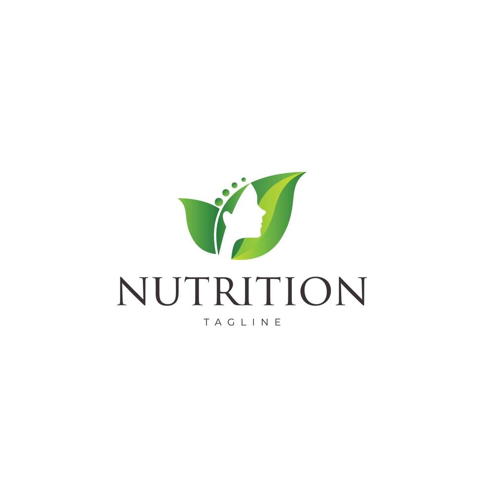 modelo de design de logotipo de nutrição de beleza limpa simples vetor