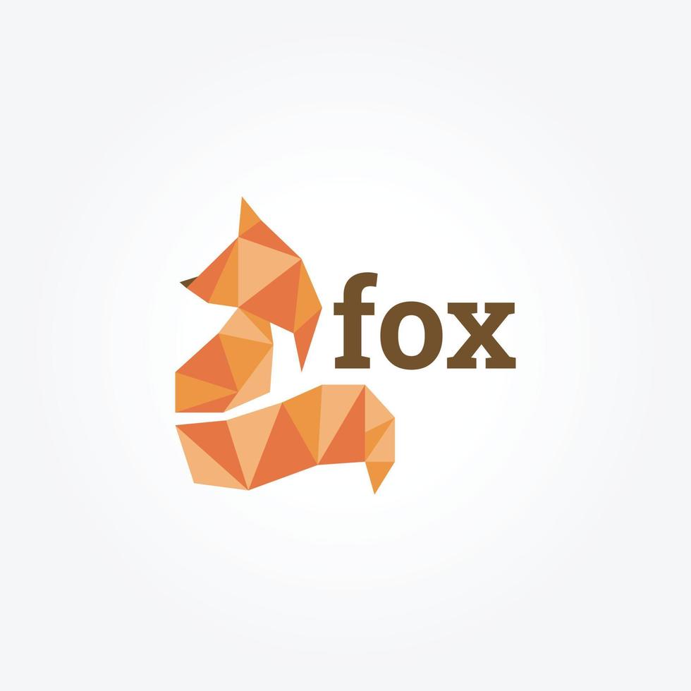ícone de símbolo de sinal de logotipo de raposa geométrica vetor