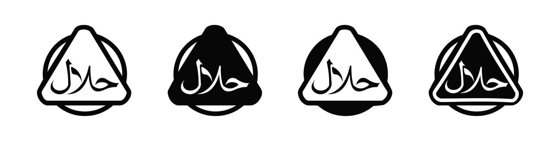 conjunto de ícones halal produto emblema vector illustration.set de rótulos de produtos alimentares halal, etiqueta de certificado de sinal halal vector.