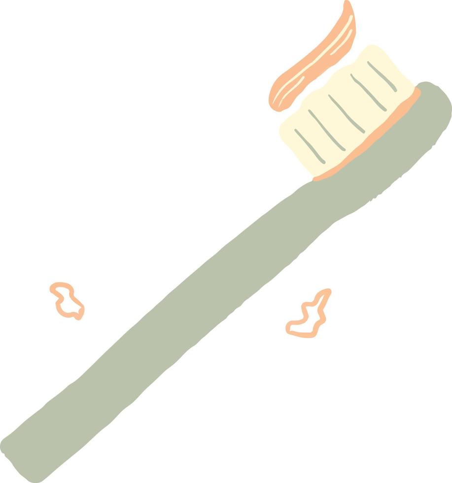 escova de dentes de bambu ilustração viva de desperdício zero orgânico vetor