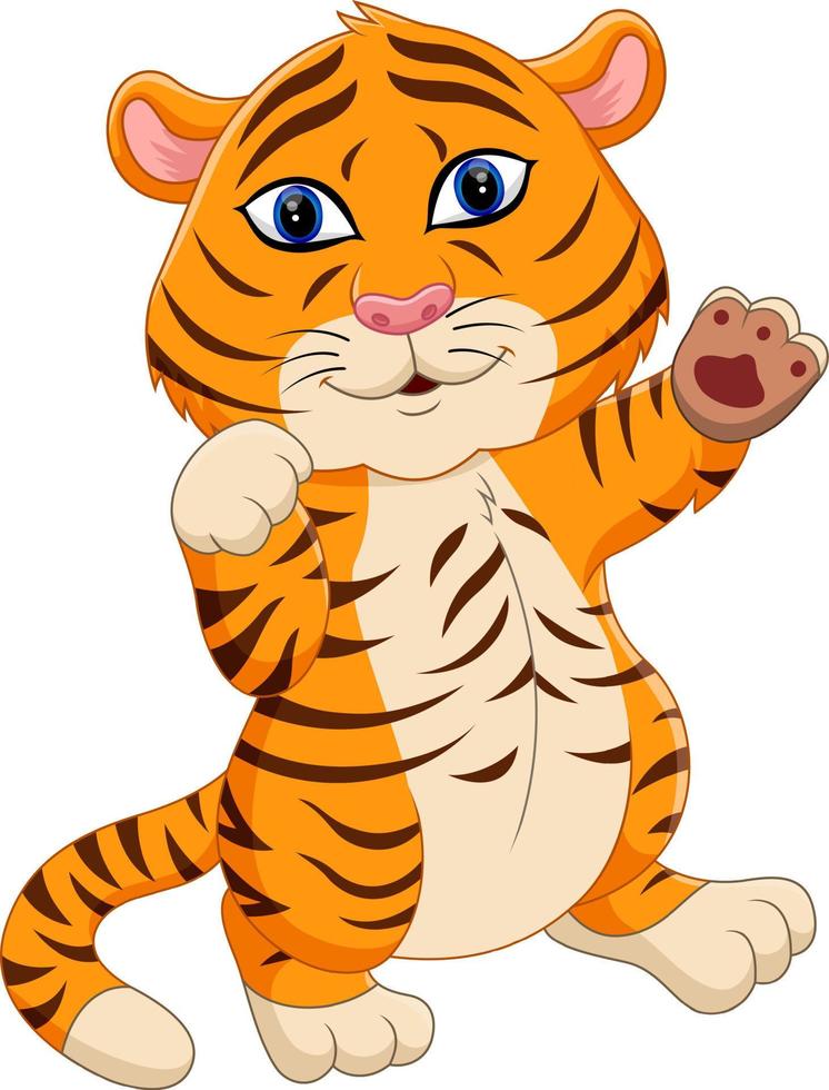 ilustração de desenho de tigre bebê fofo vetor