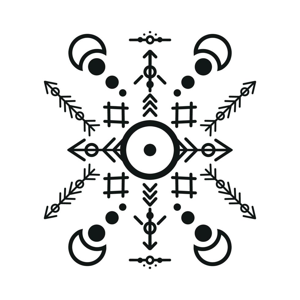 conjunto de flechas e ornamentos de estilo tribal. vetor