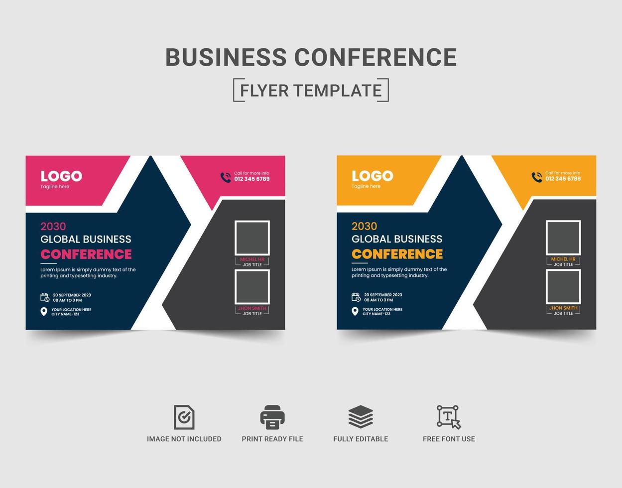 design de folheto de conferência de negócios corporativos vetor