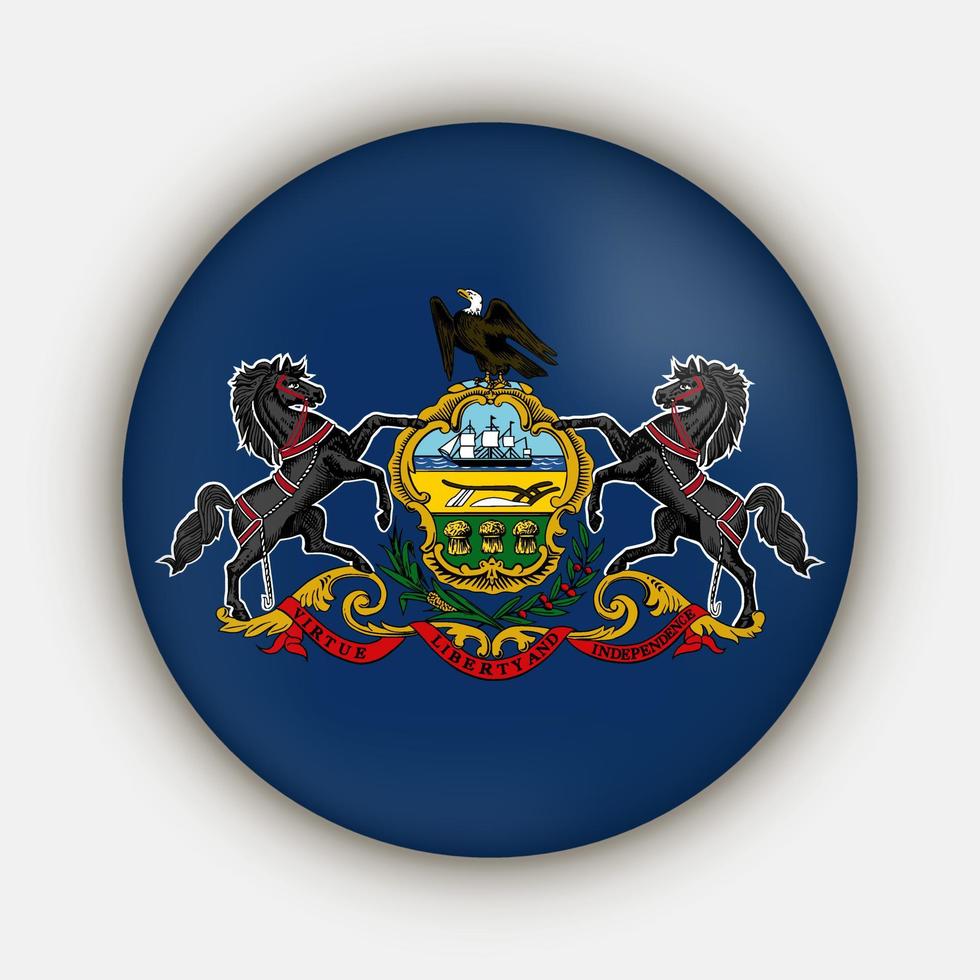 bandeira do estado da pensilvânia. ilustração vetorial. vetor
