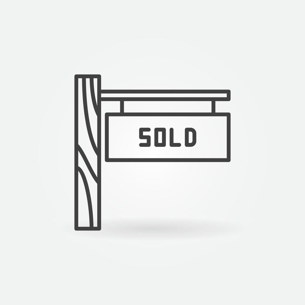 ícone ou logotipo do conceito imobiliário de vetor linear vendido