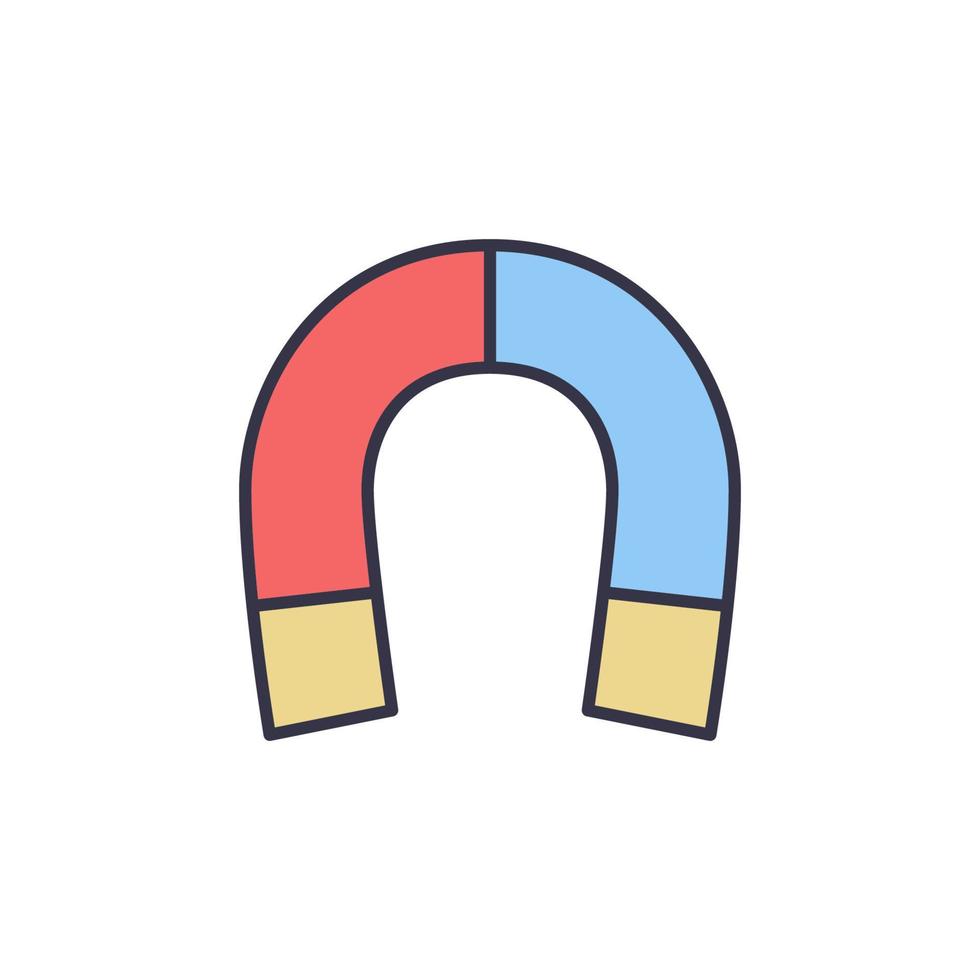 ícone ou símbolo colorido do conceito de vetor magnético
