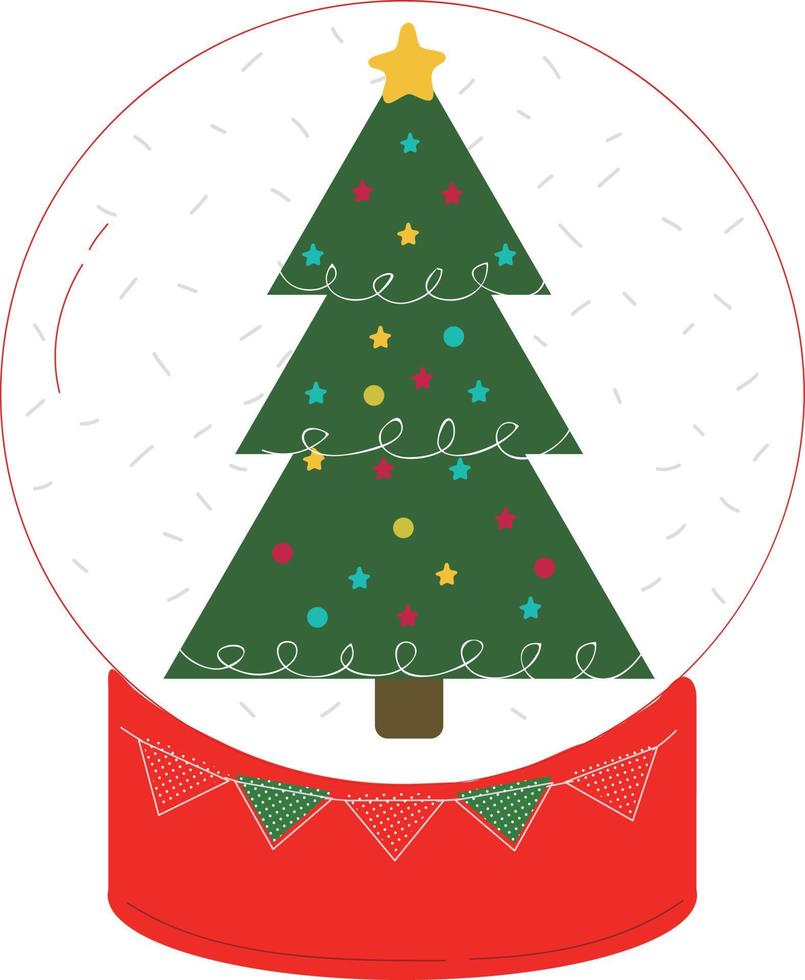 bola de cristal de natal. guirlandas, bandeiras, etiquetas, bolhas, fitas e adesivos. coleção de ícones decorativos de feliz natal. ilustração. vetor