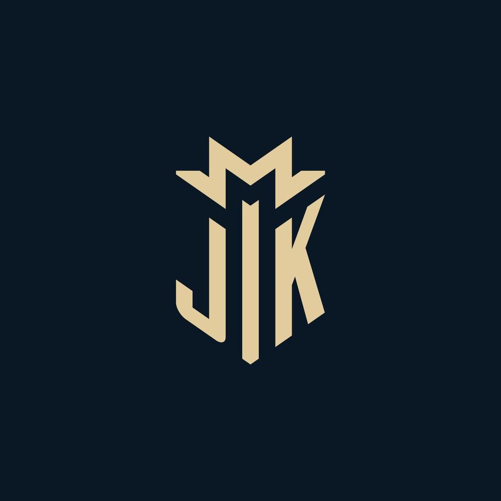 jk inicial para logotipo de escritório de advocacia, logotipo de advogado, ideias de design de logotipo de advogado vetor