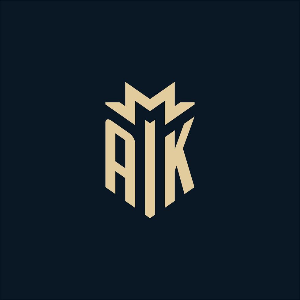 ak inicial para logotipo de escritório de advocacia, logotipo de advogado, ideias de design de logotipo de advogado vetor