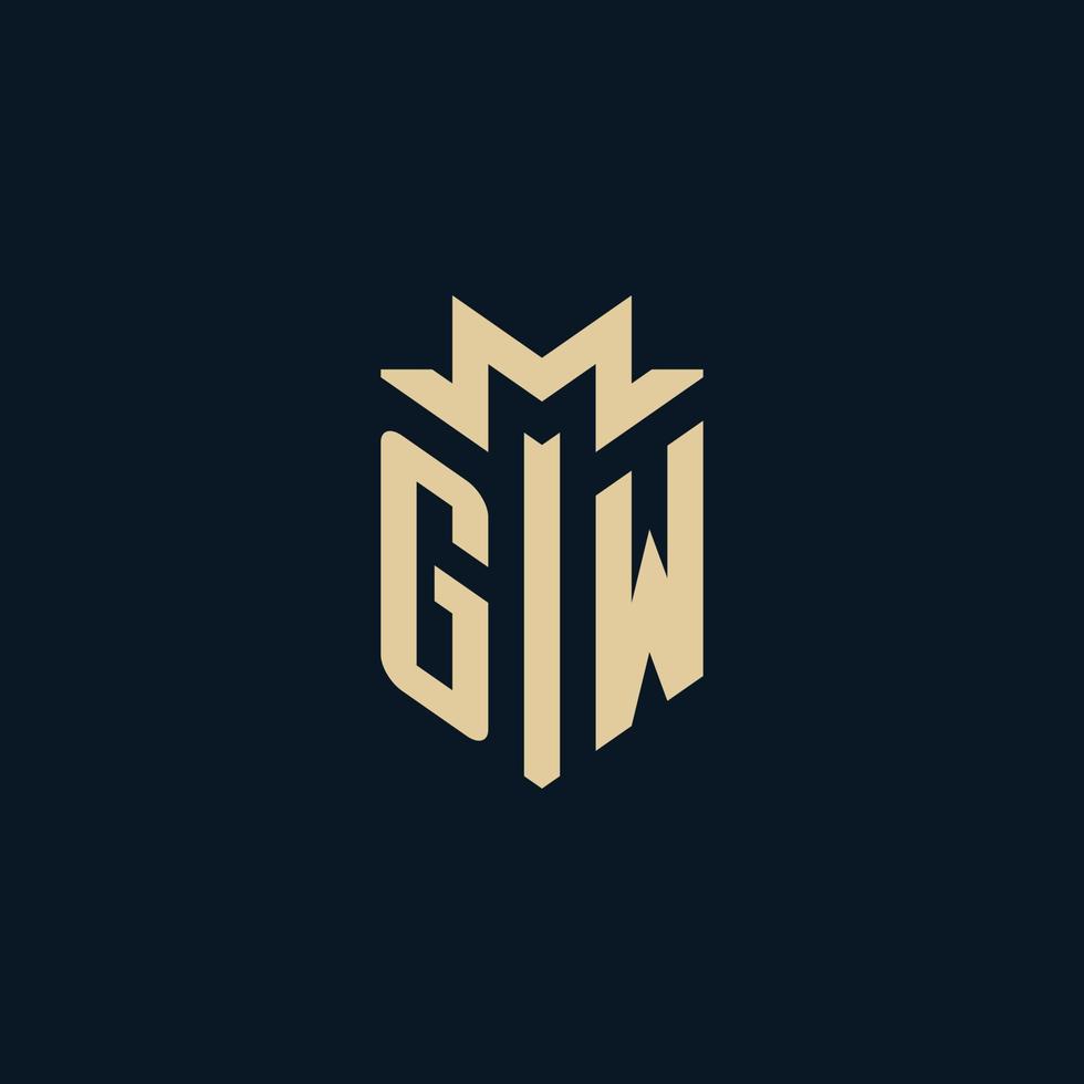 gw inicial para logotipo de escritório de advocacia, logotipo de advogado, ideias de design de logotipo de advogado vetor