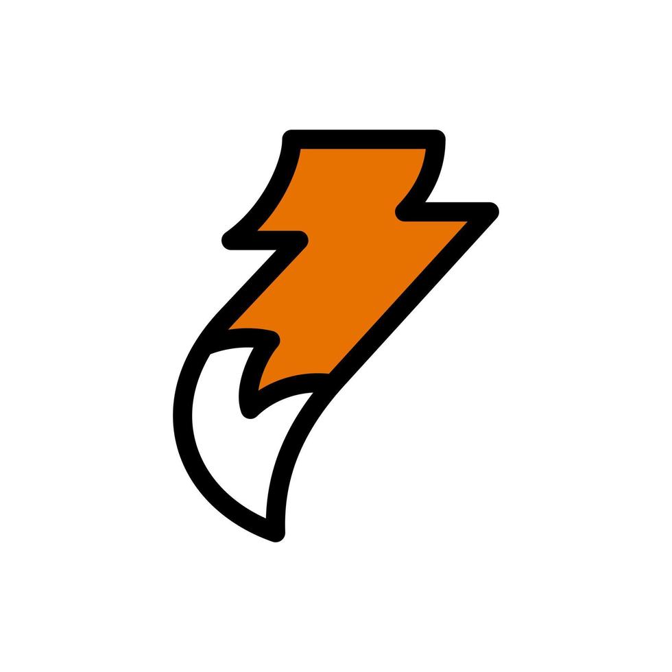 design de logotipo de cauda de raposa elétrica vetor