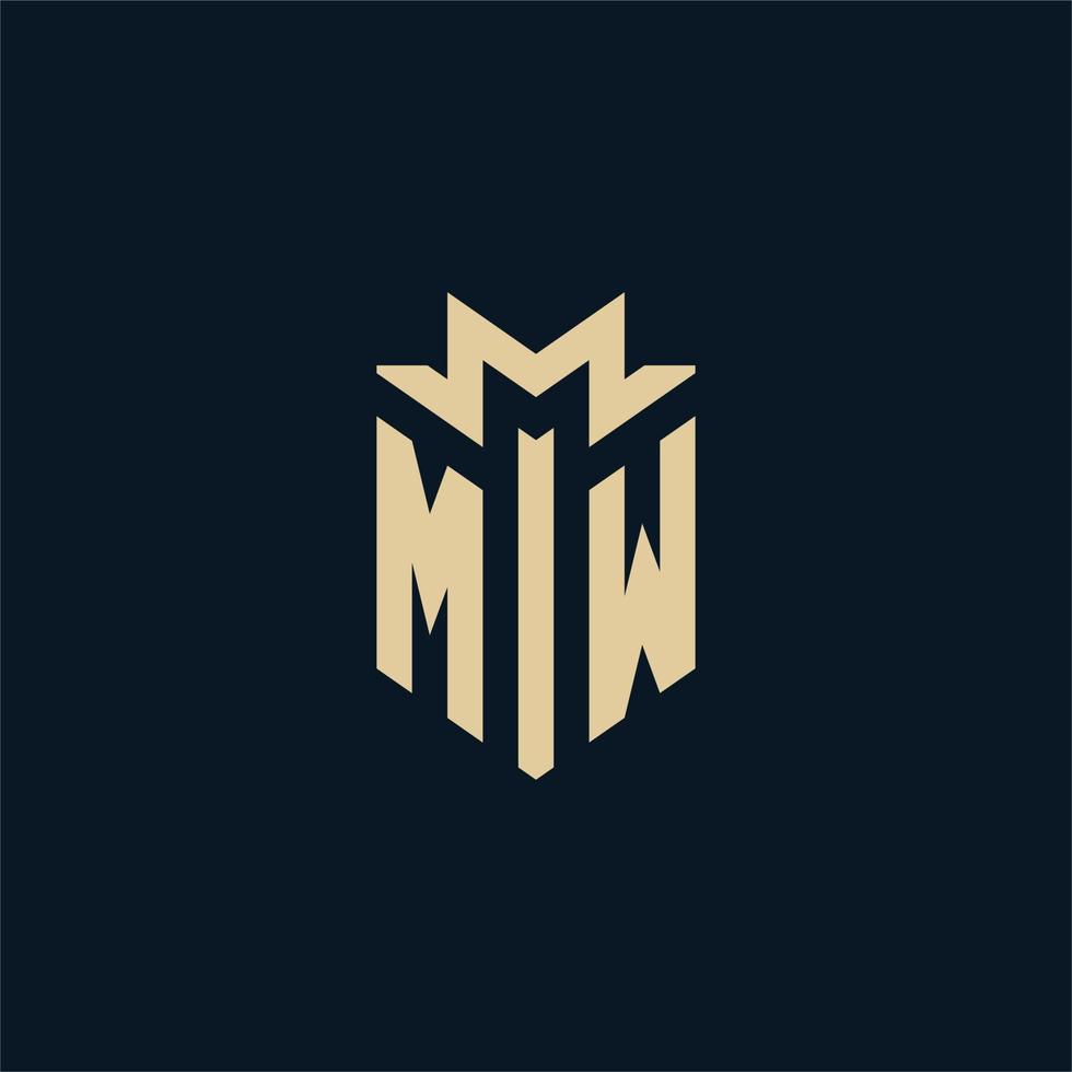 mw inicial para logotipo de escritório de advocacia, logotipo de advogado, ideias de design de logotipo de advogado vetor