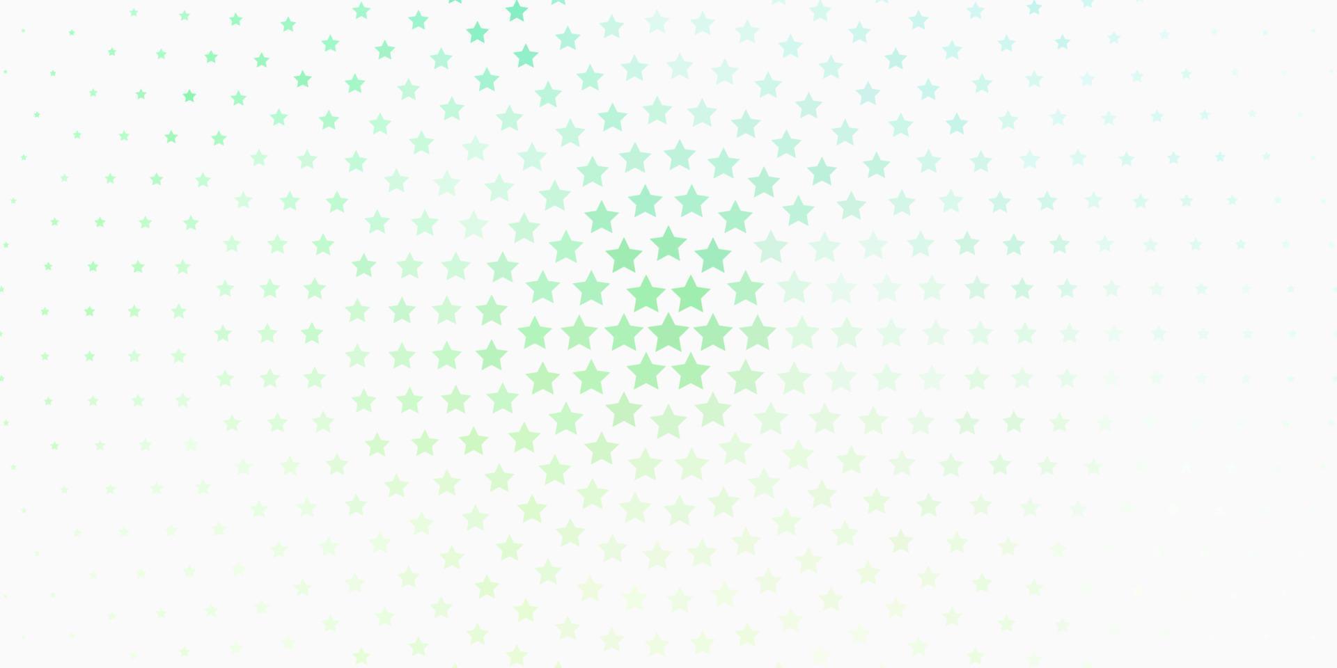 textura vector verde claro com belas estrelas.