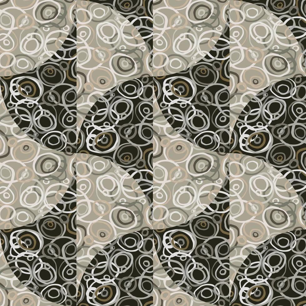 ornamento decorativo de mosaico caleidoscópio. padrão sem emenda de formas de círculo. estilo doodle. vetor
