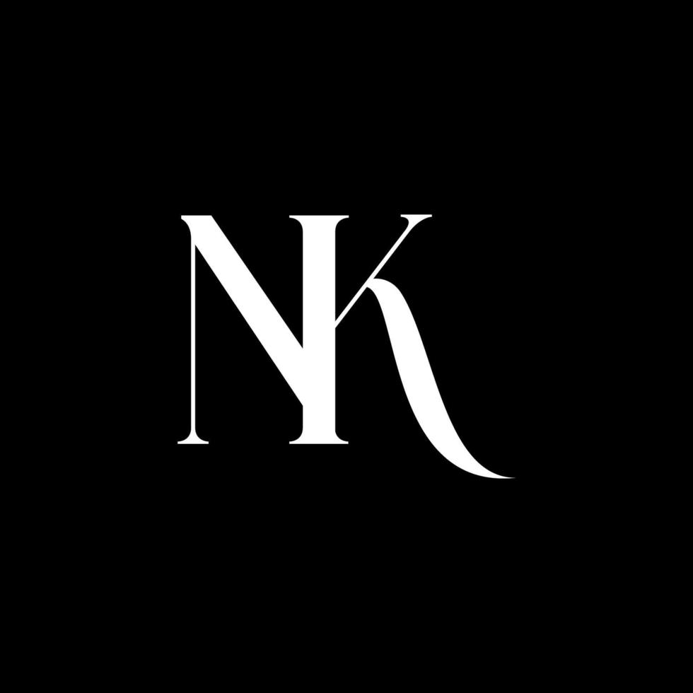 nk design de logotipo. inicial nk carta logotipo ícone design vector pro vector.