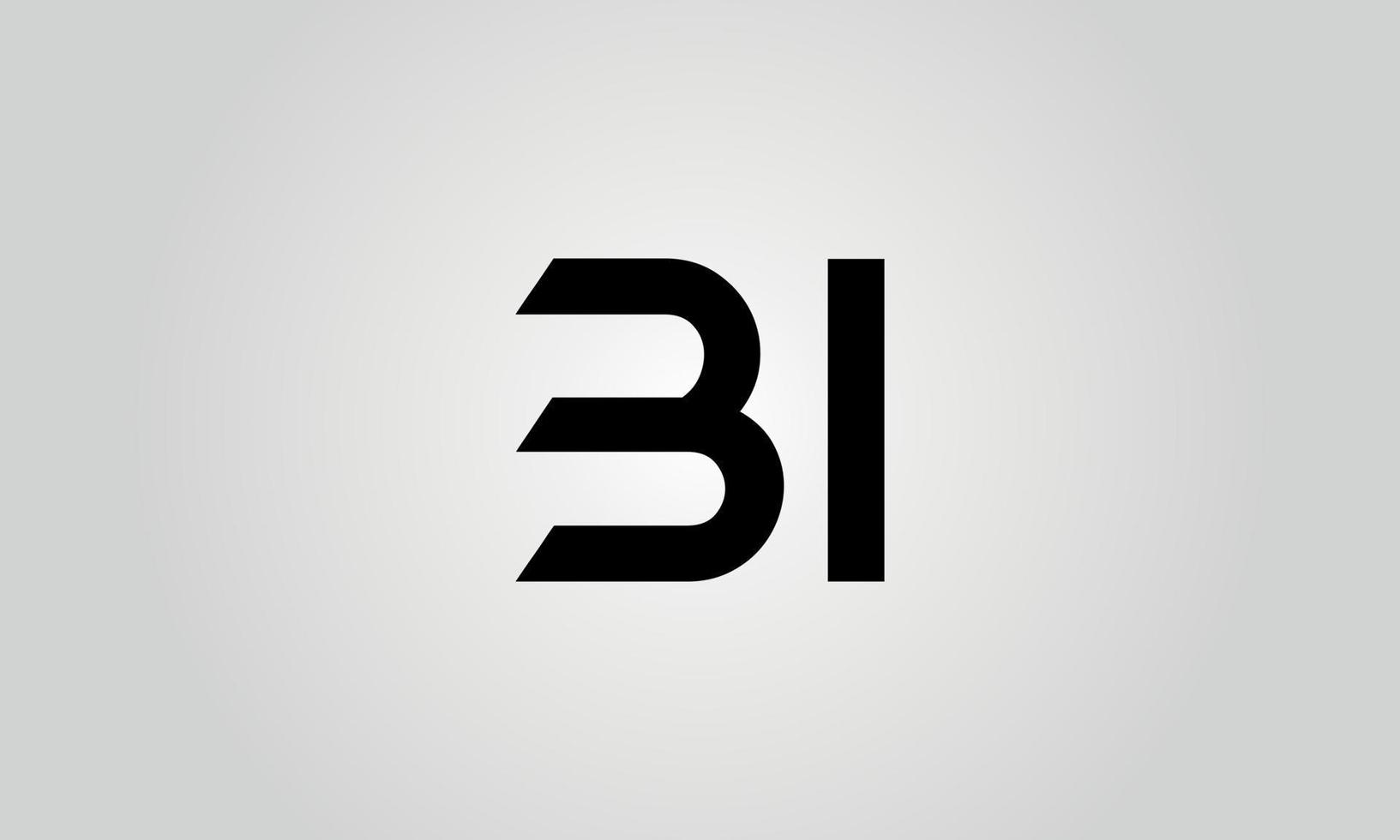 design de logotipo bi. modelo de vetor livre de design de ícone de logotipo de letra inicial bi.